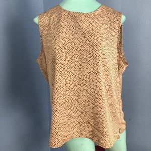 Beige Ditsy Dot Sleeveless Blouse